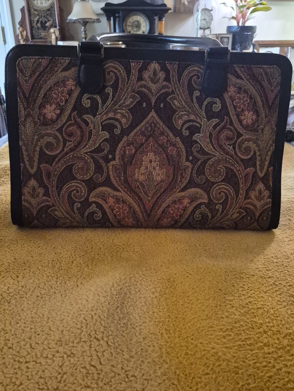 M.C.W. Handmade Woven Tapestry Carpet Bag Damask Briefcase Laptop Work Tote
